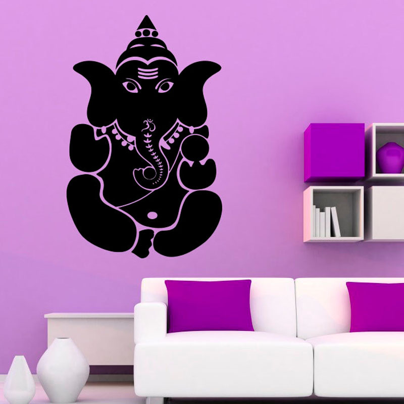 Модерен Дизајн, Уметност Оркестарот Индиската Митови Ganesha Ѕид Налепници Слон Господ Винил Ѕид Decals Мурали Дома Декор Лепило M550