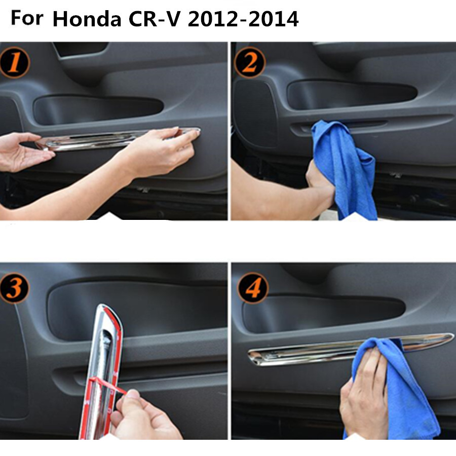 Автомобил ABS хром во Внатрешноста на Вратата во близина на Аудио Зборуваат Звук Покрие Прстен Случај следете ги намали капи 4pcs За Хонда CRV CR-V 2012 2013 2014