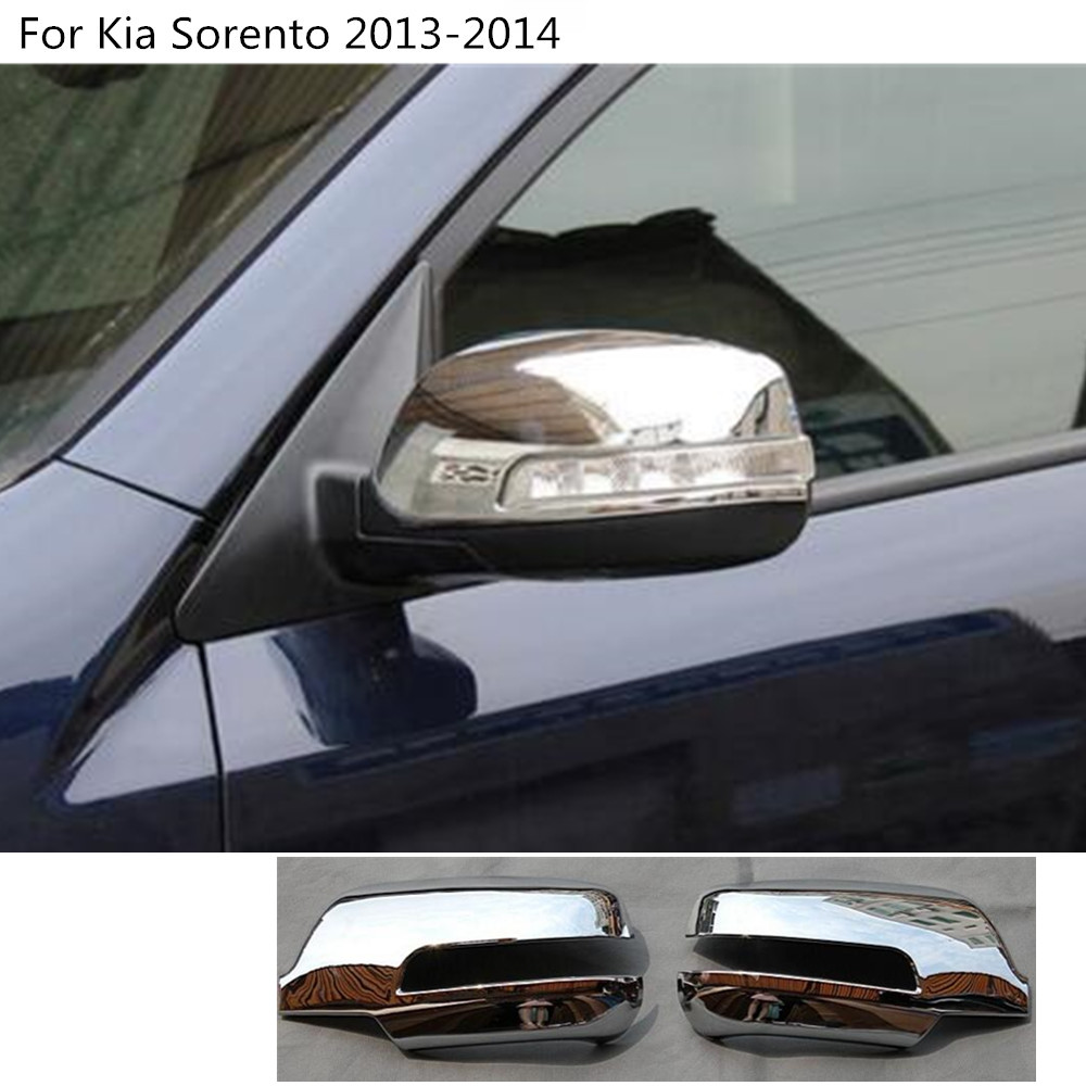 автомобил стил декорација назад задниот видите Rearview Страна на Вратата Огледало Покрие стап трим рамка калапи 2 парчиња за Kia Sorento 2013 2014 година