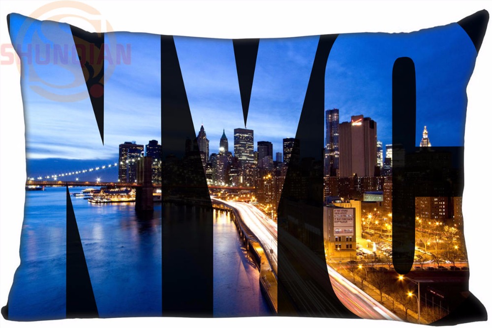 Стр#W30 Обичај Бруклин Мост Менхетен #30 Правоаголник Pillowcase патент Класичен Перница Случај големина cm&35X45cm W#1121U-QO35