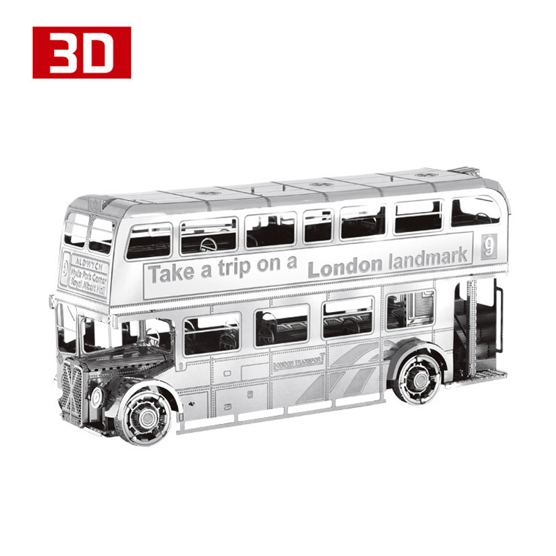 2018 HK Nanyua 3D Метал Нано Загатка Лондон Автобус Автомобил Соберат Модел Колекции I22207 DIY 3Д Ласерски Сече Сложувалка Играчка